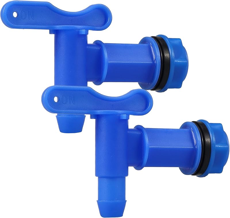 N/C 2PCS PE Drum Faucet EPDM Gasket 3/4 Inch Tap for 5 Gallon Water Jug Plastic