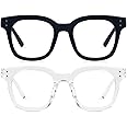 ANDWOOD Blue Light Blocking Glasses Women Computer Screen Oversized Bluelight Blocker for Big Heads Anti Eye Strain