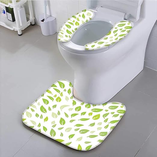 Amazon Aolankaili 座る便器カバー 水彩 緑 紅葉 枝ライン パターン 現代的イラスト 緑 高吸収性 L15 X W 4 2pc L20 1 X W 16 1 Mtq 1500 06773q C38xk10 2pc Cd C51xk41 トイレマット タンクカバー ホーム キッチン オンライン通販