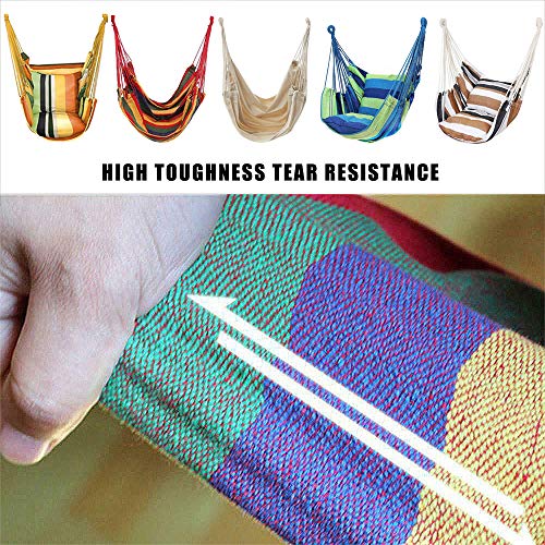 image for hatisan Hammock Chair Hanging Rope Swing Seat for Indoor Outdoor, Stur