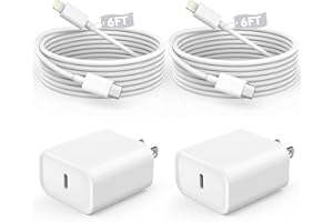 DELTUCCI Fast Charger iPhone,iPhone Charger Fast Charging 2Pack USB C Wall Charger Block Fast i Phone Chargers 6FT Type-C USB C to Lightning Cable Cord for iPhone14/14Plus/13/12/11 Pro Max,Mini,8,iPad/AirPods