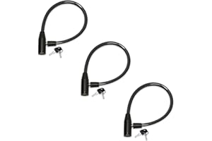 Urban August Original Fridge Lock: Multi - Functional Cable Keyed Lock, for French-Door Refrigerators and Cabinets (Regular, Black - 3 Pack KEYED Alike)