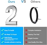 Vicloon 3D Door Numbers 3 Inches Self Adhesive Waterproof Silver (2) view 5