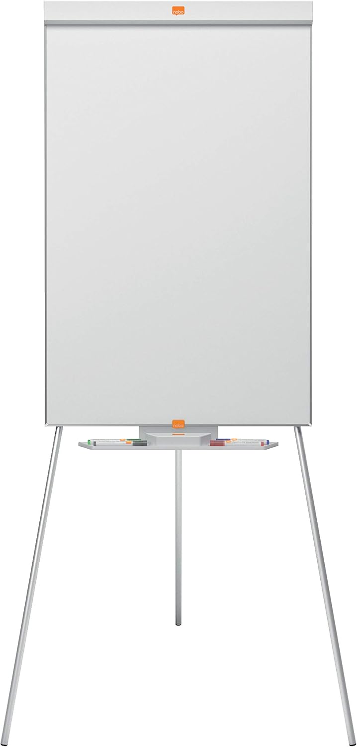 Nobo Barracuda Magnetic Whiteboard, Flipchart Easel with Adjustable Tripod Stand, 680 x 1840 x 680 mm, White : Office Products