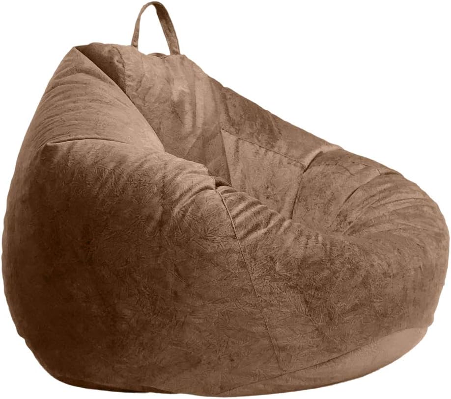 VANKOA Soft Velvet Bean Bag Cover for Kids, 60 * 70cm - Brown_3