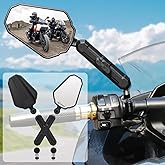 SHEJISI Adventure Bike Mirrors, Motorcycle Mirror Fits RAM B Balls and 7/8"Handlebar M10 M8,Compatible with KTM 1290 Super Adventure,Honda Africa Twin,kawasaki KLR, Yamaha XT,Suzuki DR,BMW GS,ADV,ATV