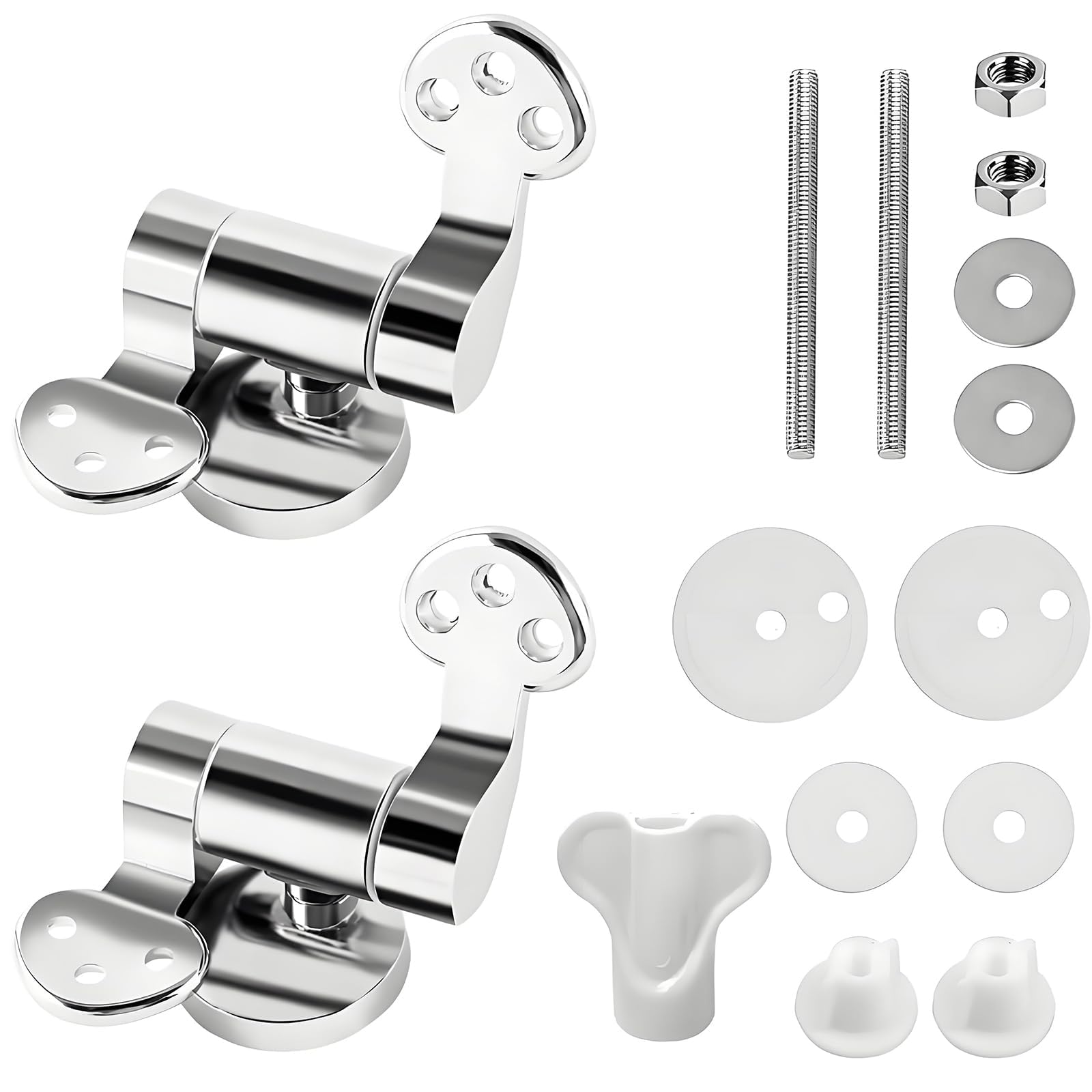 Oiieco Toilet Seat Hinges Replacement - Soft Close, Quick Release, Durable Zinc Alloy Fittings - Easy to Clean, Perfect for Most Toilet Seats