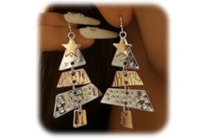 ZMANYIJEW Christmas Tree Earrings for Women, Dainty Metal Splicing Christmas Tree Earrings for Women, Fashion Holiday Drop Dangle Earring for Women
