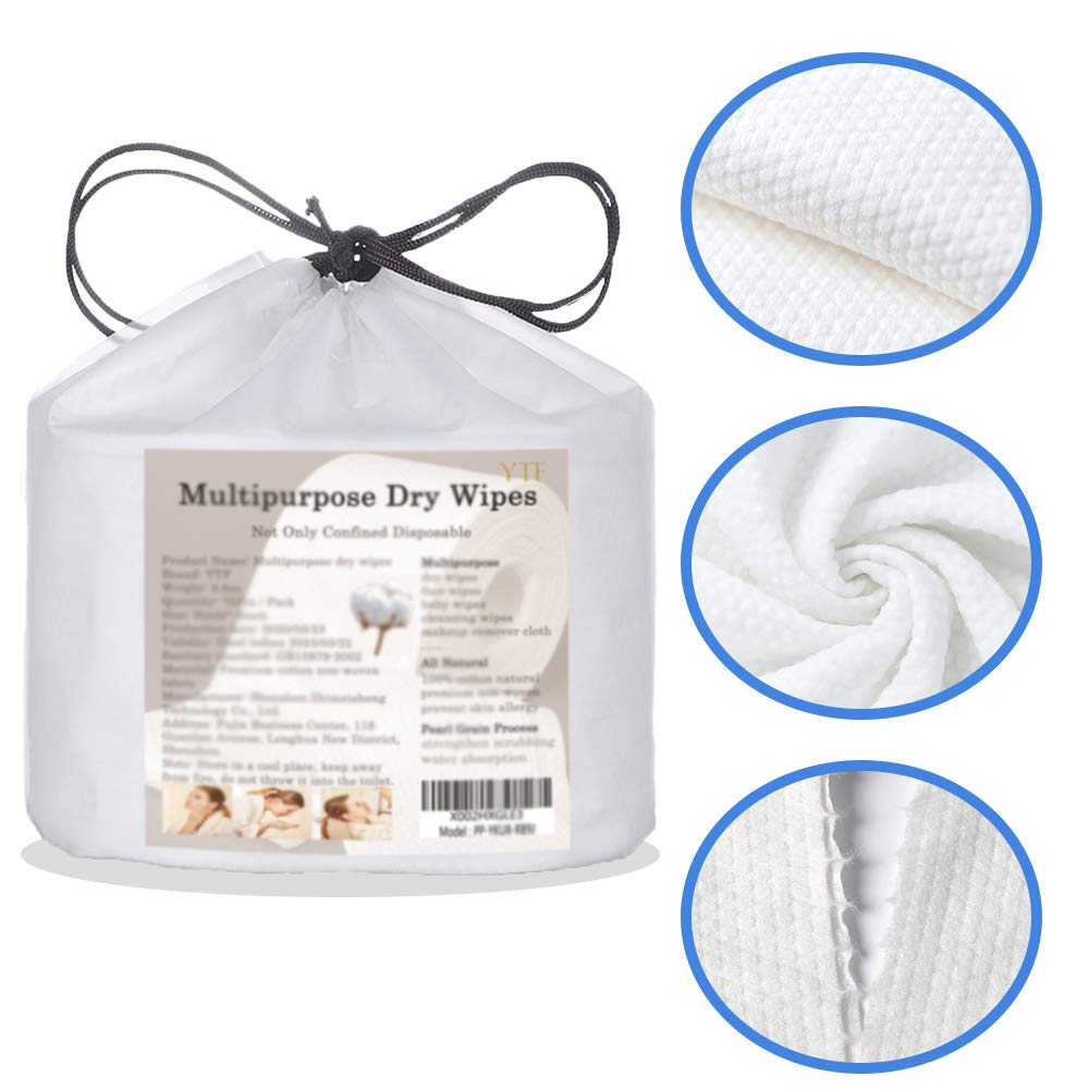 Cotton Face Towel, Cotton Dry Wipes for Your Facial Towels, Makeup Remover Cloth, Facial Cleansing Wipes, Dry Baby Wipes, Thick and Soft Natural Premium Cotton Material for All Skin Types.: Beauty