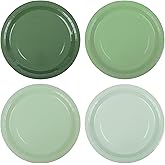 AimFun 24 Sage Green Paper Plates Gradient Green Party Plates 9 Inch Disposable Round Dinner Plates for St Patrick Day Birthday Wedding Baby Bridal Shower Party Supplies