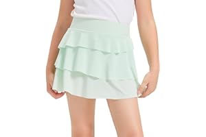 zqajuxg Girls Athletic Skort Soft Breathable Skirt with Built-in Shorts & Pocket, Sports Outfit for Running School
