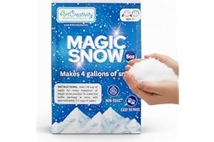 ArtCreativity Instant Snow Powder - Makes 4 Gallons of Fake Snow - Multi-Use Artificial Instant Snow Mix for Sensory Slime and Kids Christmas Winter Holiday Activities
