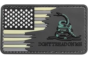 Morton Home 3D PVC Don't Tread On Me and USA Flag Tactical Military Morale Fastener Patch (Grey)