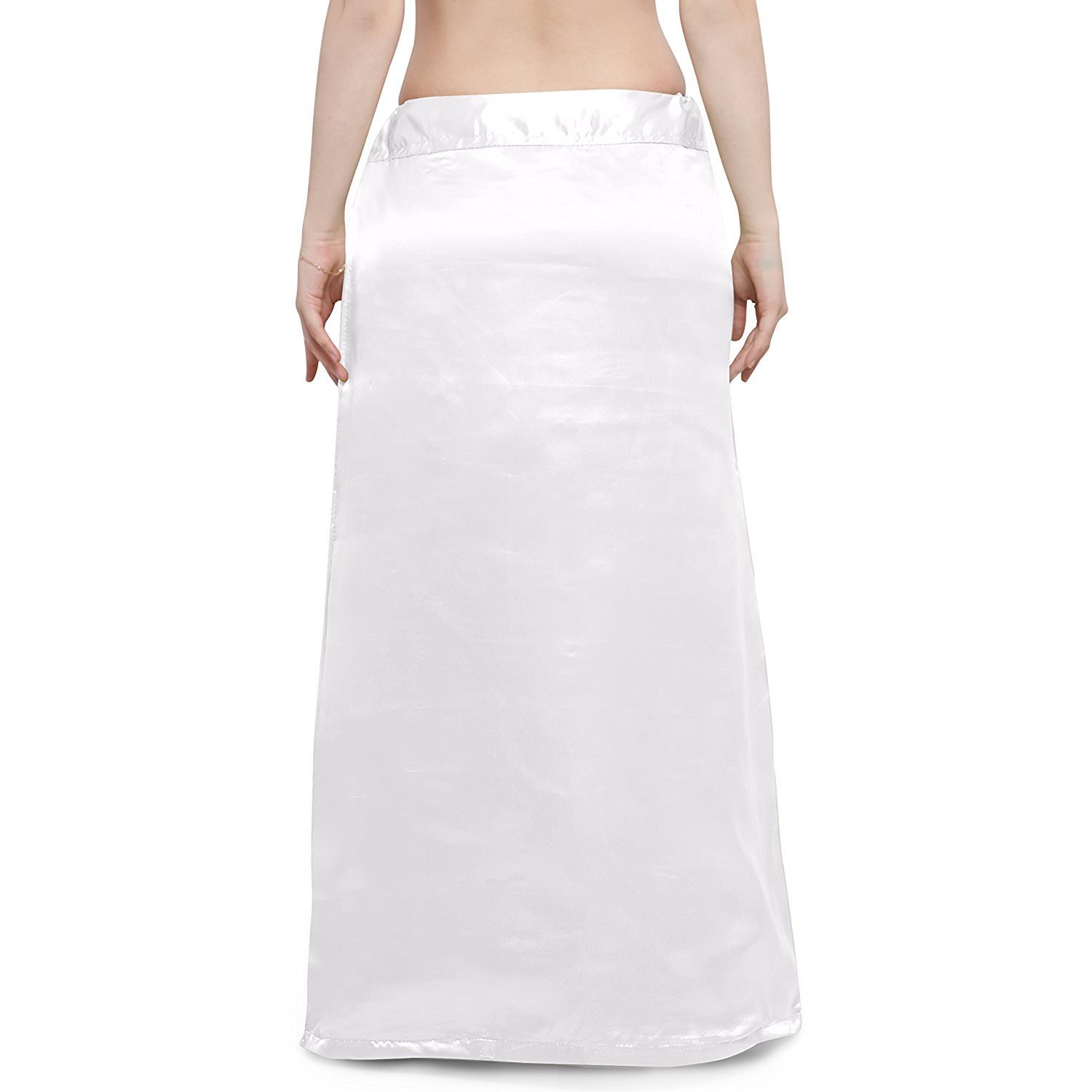 s.k. textiles women's satin petticoat (skt19_white_medium) (41-45 inches waist)