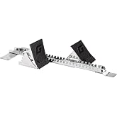 Track and Field Starting Blocks - Adjustable Blocks for Sprinting - Polished Steel Rail Track Training Equipment - 8 Inch Cast Aluminum Pedals - Gill Athletics - Royal Blue