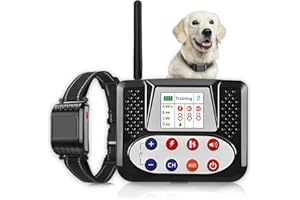 FULUPET Invisible Fence for Dogs, 2-in-1 Electric Fence for Dogs, Wireless Dog Fence with Remote Training Collar, Electric Dog Fence IPX6 Waterproof Adjustable for Medium Large Dog