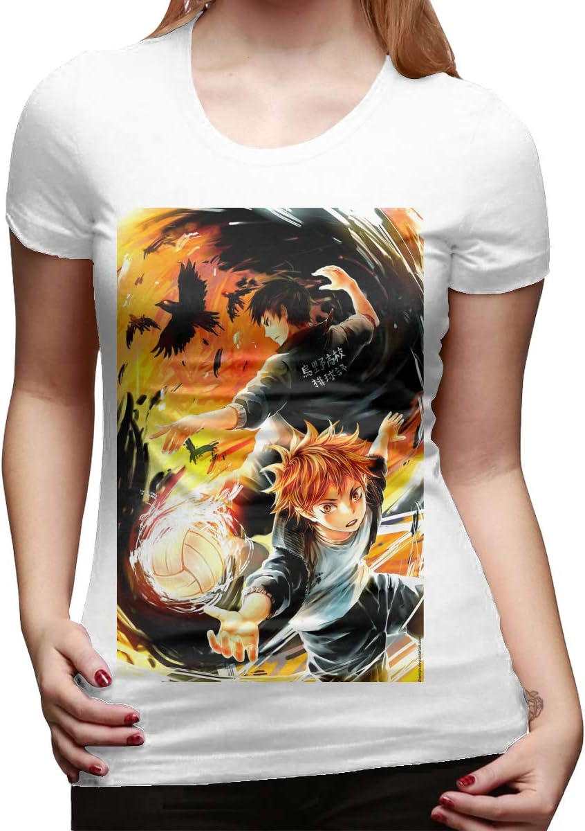 WEIYE Haikyuu - Hinata & Kageyama Women Short Sleeve T Shirt Casual Tee White