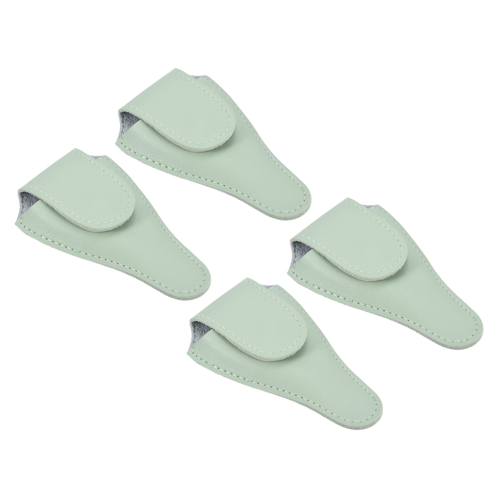 PATIKIL 4.5"x2.6" Embroidery Scissors Sheath, 4 Pack PU Leather Nail Cuticle Scissor Cover Small Pointed Nippers Scissors Protective Case, Light Green