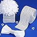 Silver Diamond Flower Shape Mesh Wrap Roll Faux Rhinestone Crystal Ribbon for Event Decorations, Wedding Cake, Bridal & Party Decorations Acrylic Bling Rhinestone Roll (1 Roll, 12 Row,30 ft) (Square)