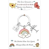 Grandma Gifts from Grandkids Grandson Granddaughter Christmas Valentines Mothers Day Birthday Gifts for Grandma Nana Grandmother Gift Grandparents Day Long Distance Gift for Nana Mimi Keychain Keyring