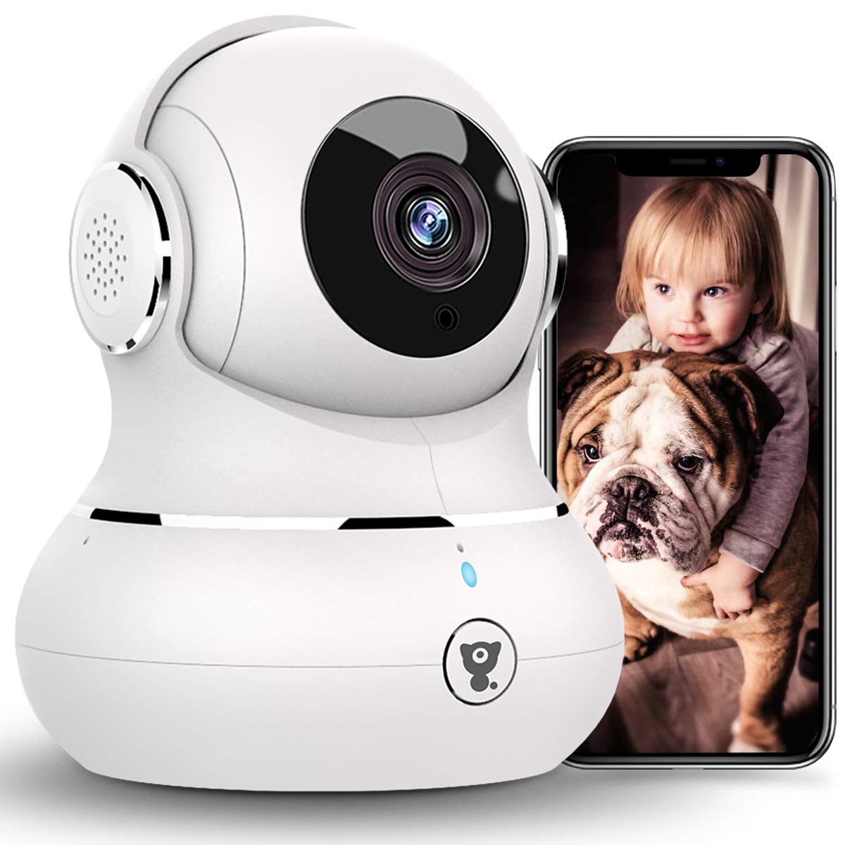 [2021 New] 1080P Baby Camera Monitor, Littlelf Pan/Tilt Security Camera Pet Camera with Motion Detection, Smart Night Vision, Two-Way Audio, Dog Camera with Phone App, Cloud Service