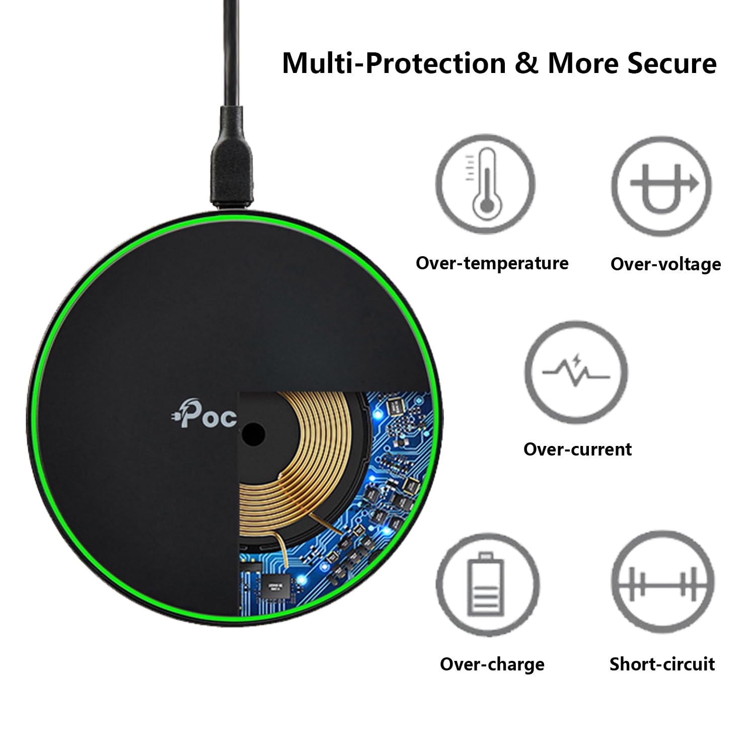 Wireless Charger for Samsung Galaxy S24 S24+ S23 S23+ S22 S22+ S21 S21+ S20 S20+, Compatible with Samsung Galaxy Note 20, Z Flip, Z Fold, 15W Fast Wireless Charging Pad 1-Pack