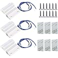 Gebildet 3 Sets White Magnetic Switch Wiring NO/NC Recessed Door Sensor Hidden Window Contact Reed Switch for Access Control Replace Alarm System