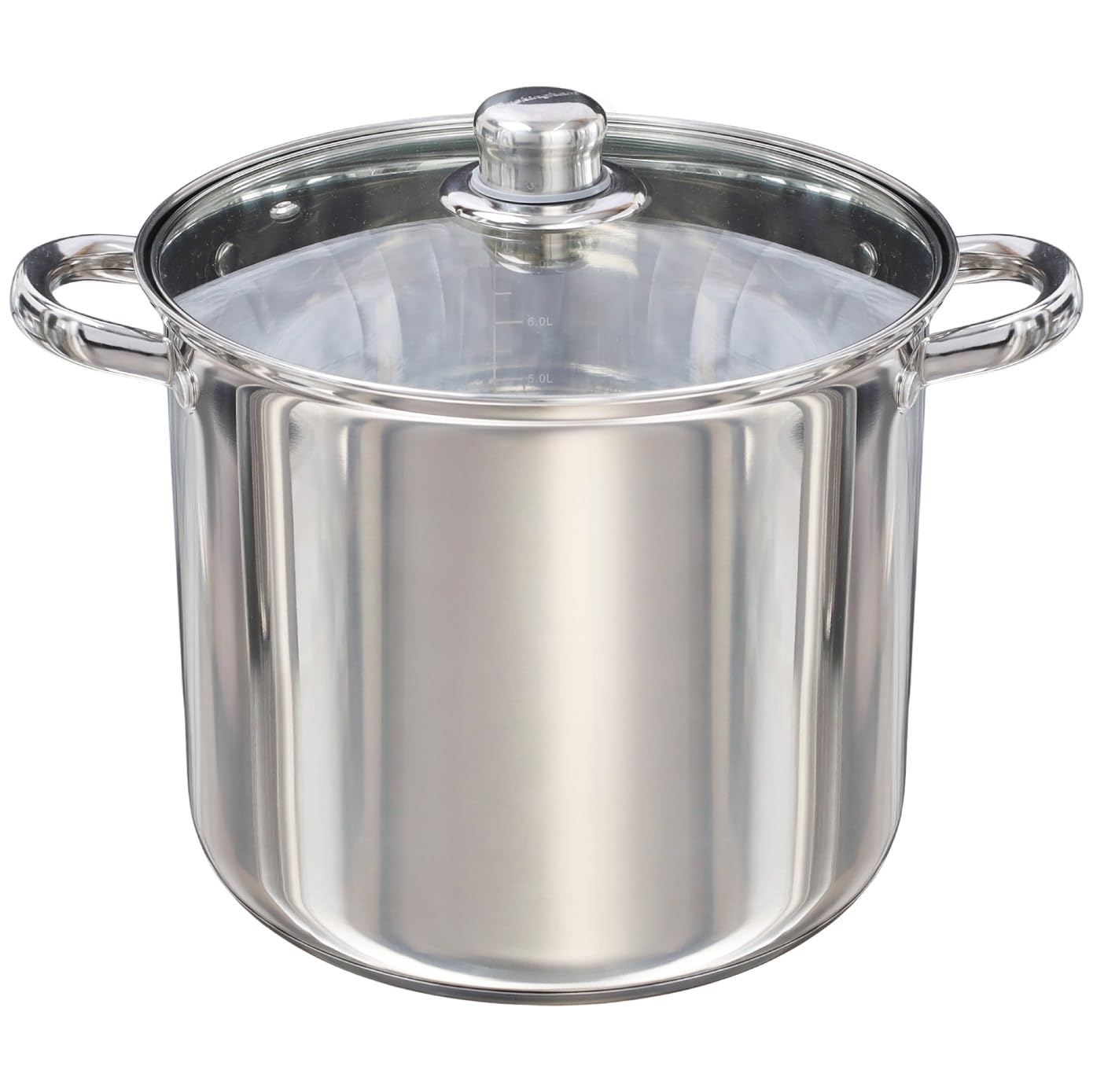 Buckingham Deep Induction Stock Pot with Glass Lid Premium Stainless Steel Multipurpose Cooking Pot for Soups Pasta Stews (9 litres)