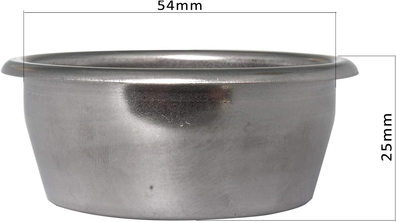 54mm Coffee Stainless Filter Basket, Two Cup-Single Wall, Non-pressure Filter Accessories Compatible with Breville 54mm Portafilter, Fit Breville Barista Express/Pro/Touch, Infuser, Duo-Temp Pro: Kitchen & Dining