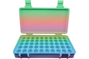 Planitia Corp. 3D Printed Vial Storage Case - Waterproof 3ml Vial Storage Case with 50 Slots - Freezer Safe Hard Shell Essential Oil Carrying Case for Home, Cold Storage, Travel (Rainbow, 50 Slots)
