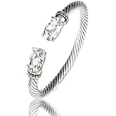 UNY Stainless Steel Cuff Bangles Crystal Mosaic Bracelet Bangle for Women Fashion Jewelry BR75854