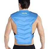 REVIX Large Ice Pack for Shoulder and Back with Straps, Reusable Full Back Ice Pack Wrap Cold Compression Therapy for Discomf