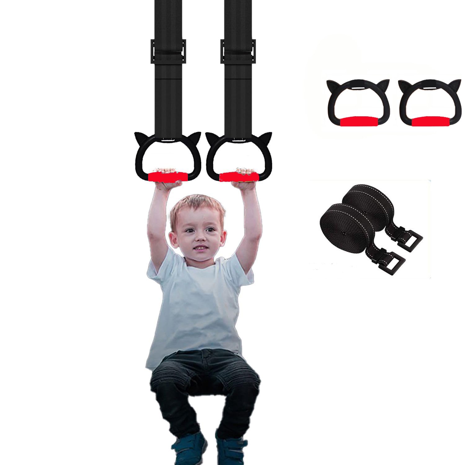 FREHOMEE New Professional Gymnastic Rings,Both for Adults and Kids,Support 550 LBS,Home Fitness Equipment,Indoor and Outdoor Pull-up Bar for Stretching and Height Increase,with Adjustable Straps