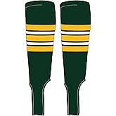 Mk Socks Traditional Baseball Stirrups Pattern E-5 Forest Green, Gold, White