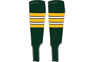 MK Socks Traditional Baseball Stirrups Pattern E-5 Forest Green, Gold, White