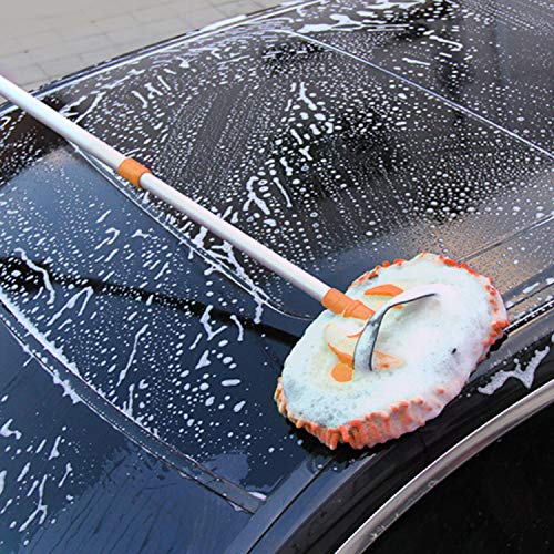 HOUSE DAY Car Wash Brush with 45” Long Handle & 3pcs Car Wash Mitt Scratch Free, Soft Scrub Car
