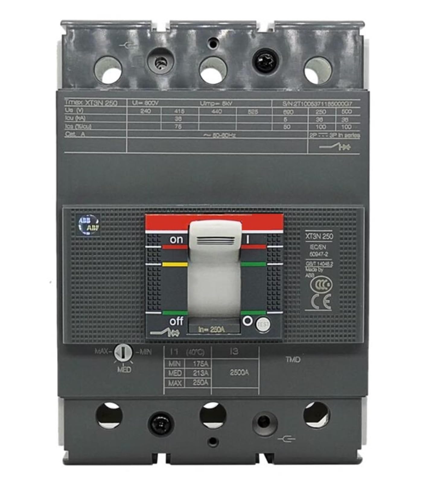 XT3N250 3-Phase Air Switch 3P Circuit