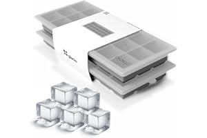 glacio Small Ice Cube Silicone Trays with Lids - BPA-Free, Flexible Ice Molds for Cocktails and Beverages - Set of 2
