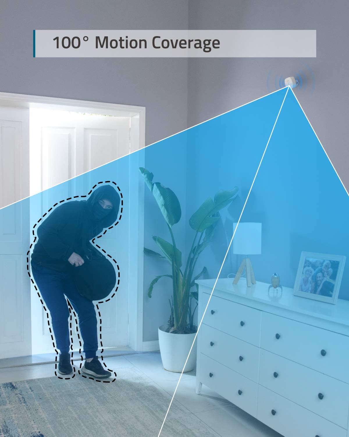 eufy Security Home Alarm System Motion Sensor, 100° Coverage, 30 ft Detection Range, 2-Year Battery Life - Image 3