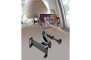 Car Headrest Tablet Holder - 3 in 1 Extension Arm, Adjustable Car Mount for Back Seat, Road Trip Essentials, Compatible with 