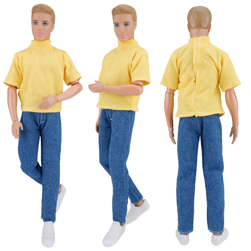 E-TING Lot 11 Items = Fashion Casual Outfit Suit Couple Clothing Accessories Shoes for Girl Boy Dolls