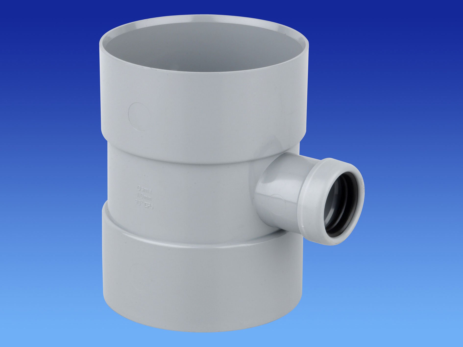 Wavin OSMA 110mm SOIL 4S583 D/SW Bossed Pipe - 32mm GREY