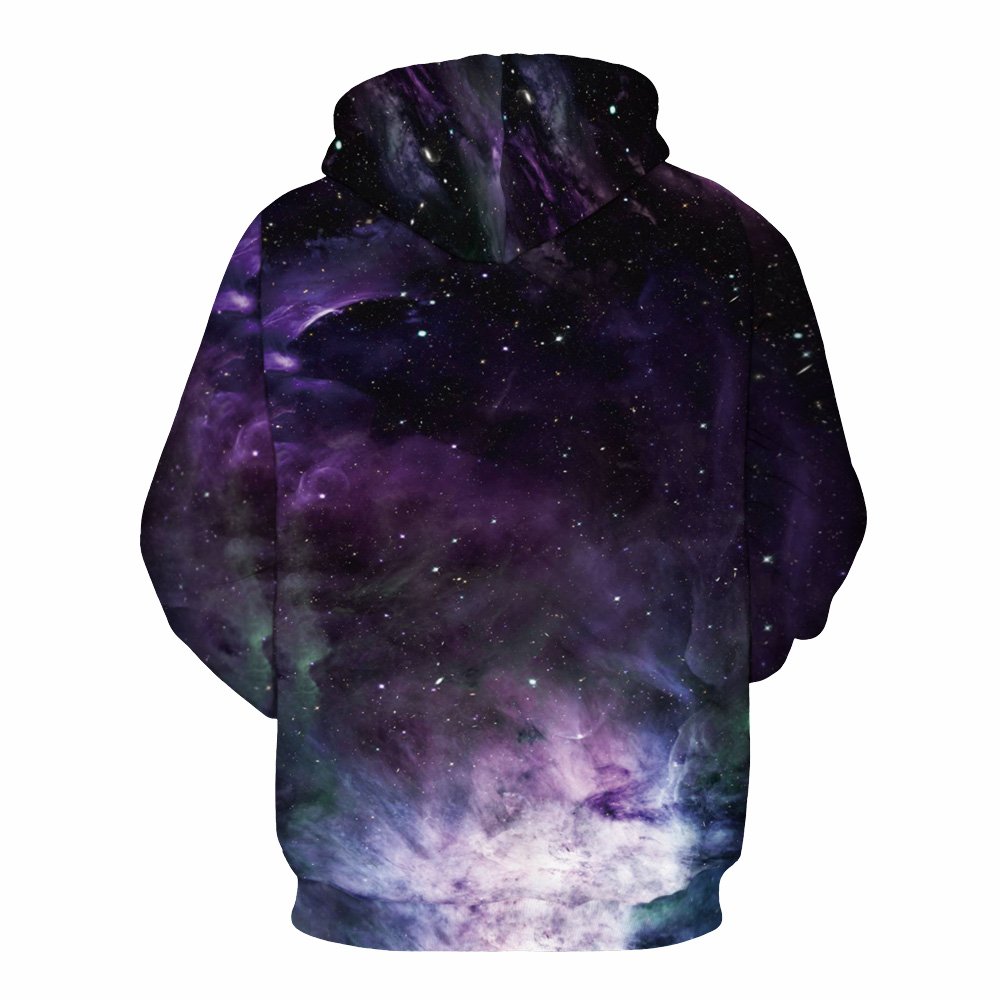 Youvimi Unisex 3d Printed Drawstring Pockets Pullover Sweatshirt Hoodie Hooded Sweatshirt (XXL/XXL, Starpurple)