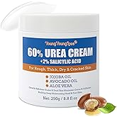 Urea Cream 60 percent for Feet Maximum Strength with 2% Salicylic Acid for Dry Cracked, Soothes and Softens Foot Hands Elbows Knees Heels, Remove Calluses Deep Moistrizing with Aloe Vera, 8.8 oz