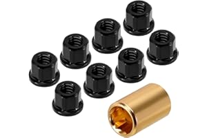 INJORA Custom M2 3.0 Stainless Steel Wheel Nuts for 1/30 Axial SCX30(Black)