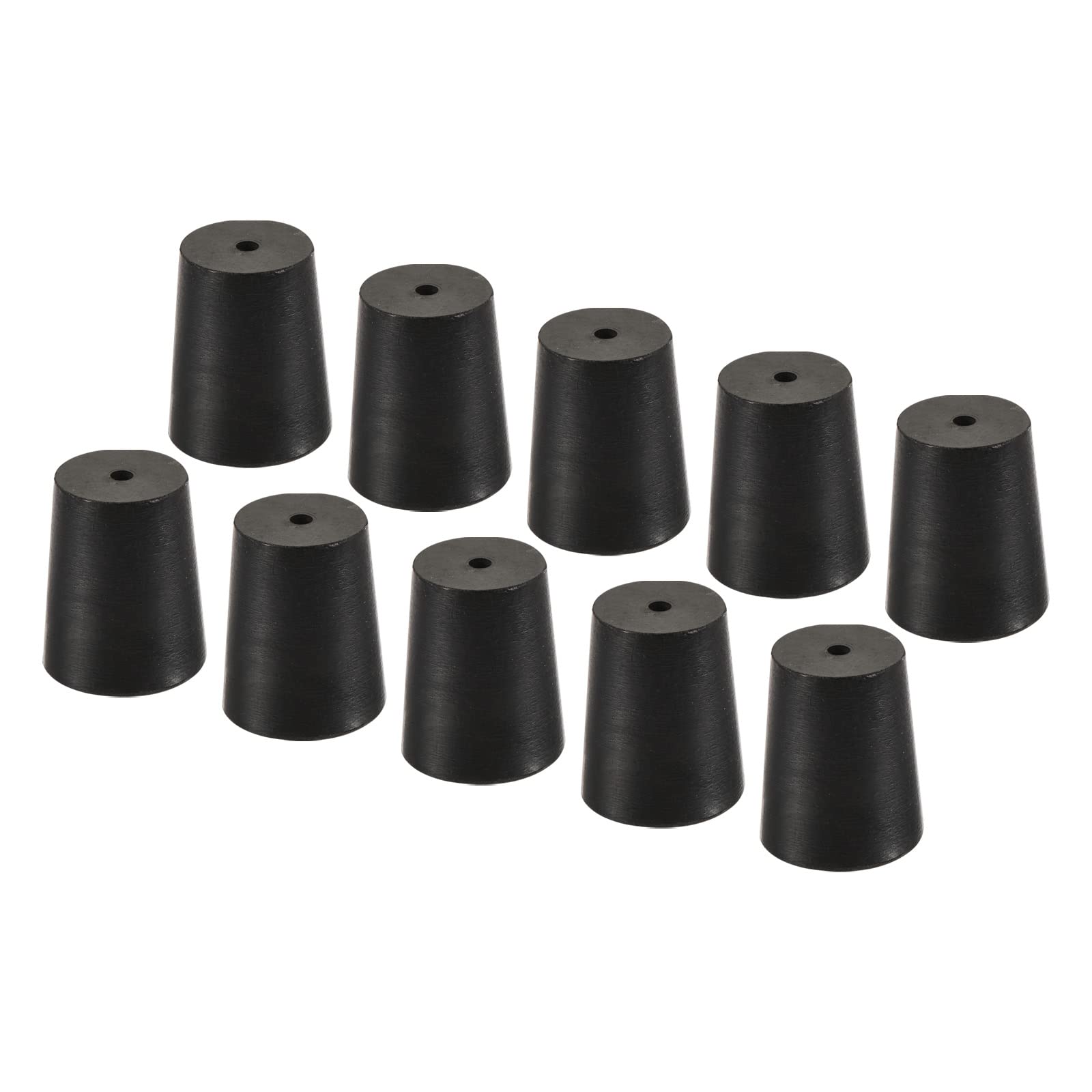 YOKIVE 10Pcs Rubber Stoppers with Hole, Tapered Plugs with High-temperature Resistance | Protect Hole, Great for Lab Industry (Black, 16mm to 20mm)