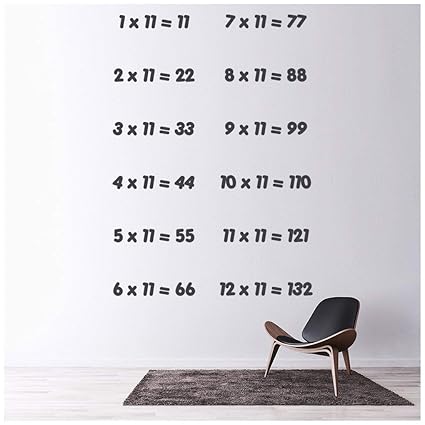 Amazon Com Azutura 11 Times Table Wall Sticker Math Wall