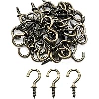MYYZMY 120 Pcs 1/2 Inch Screw-in Cup Hooks - Nickel Plated Metal Hooks For Ceiling, Mugs, Decor