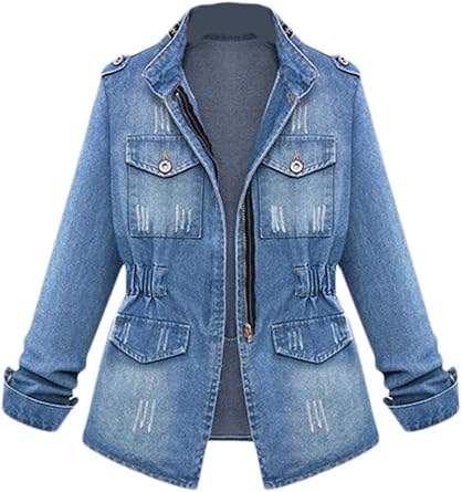 plus size denim blazer