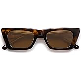 SOJOS Trendy Rectangle Cateye Polarized Sunglasses Womens Mens, Retro Small Narrow Flat Top Sunnies SJ2354